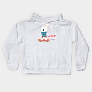 Bunny on a Board Kids Hoodie